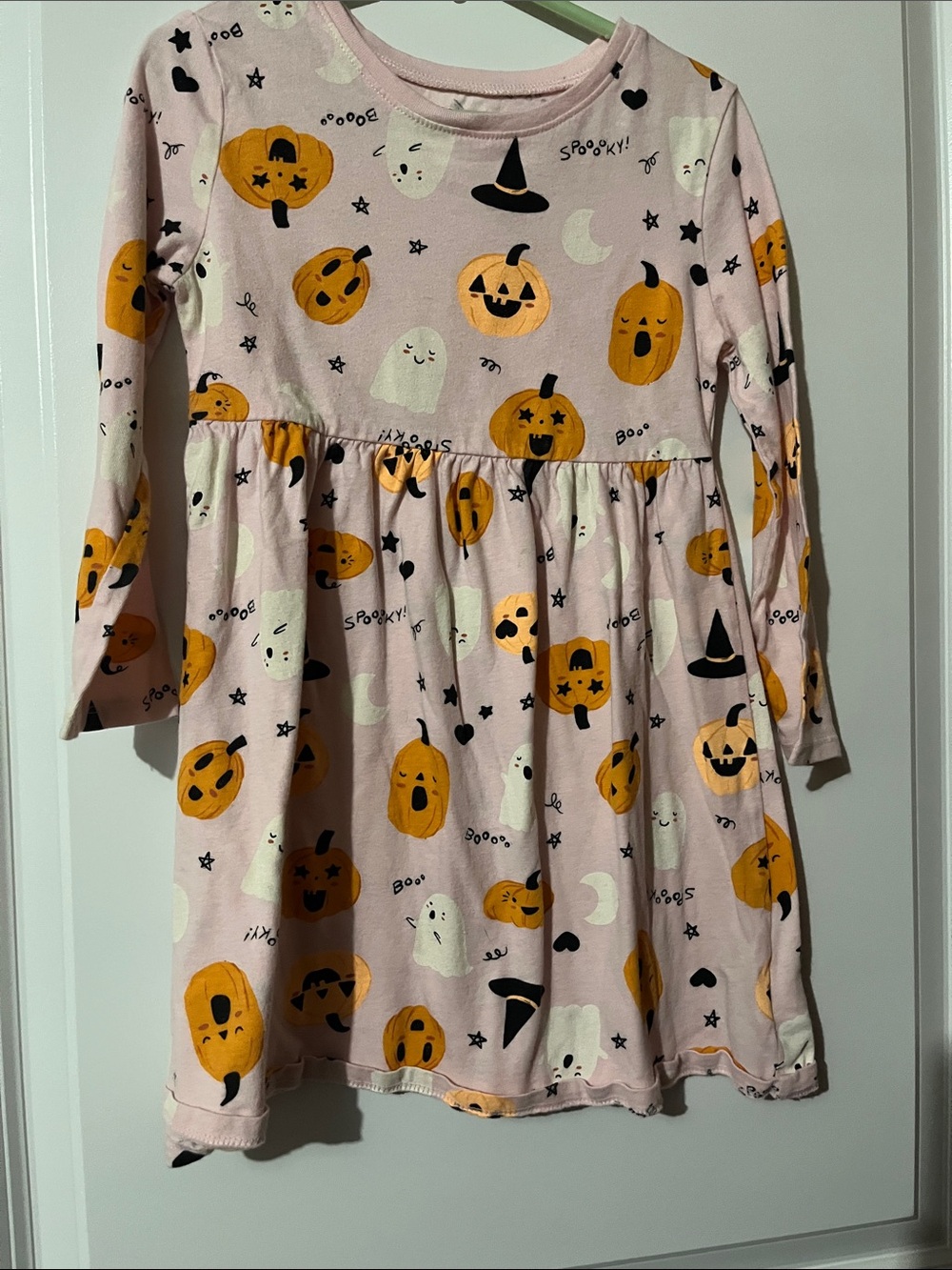 Old Navy Pink Halloween Pumpkin & Ghost Print Dress